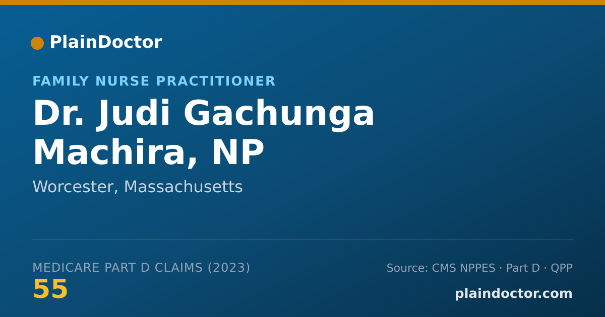 Shareable card for Judi Gachunga Machira, NP - Family Nurse Practitioner, Worcester, MA