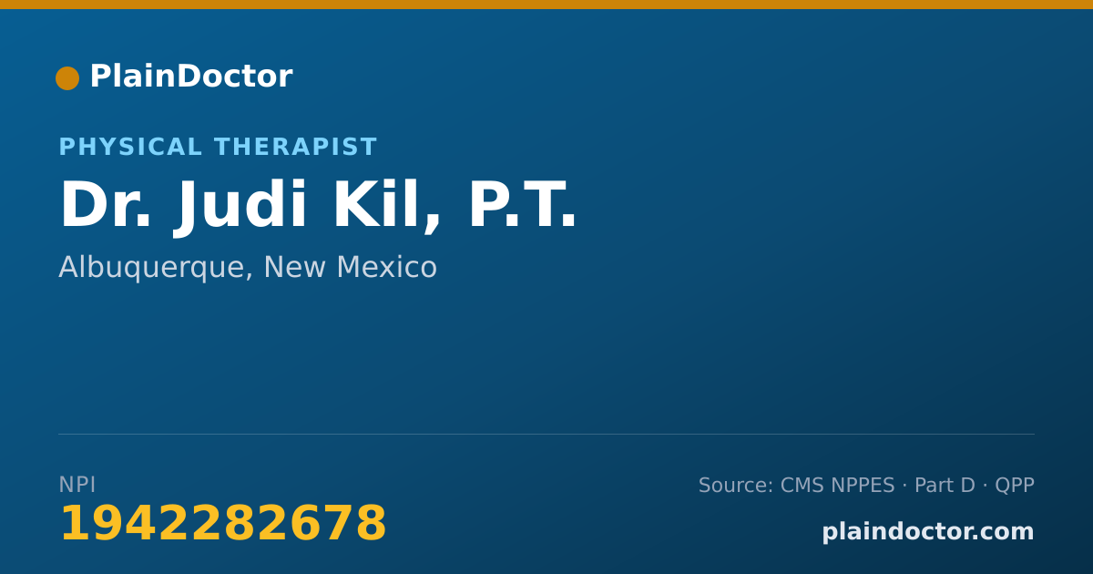 Shareable card for Judi Kil, P.T. - Physical Therapist, Albuquerque, NM