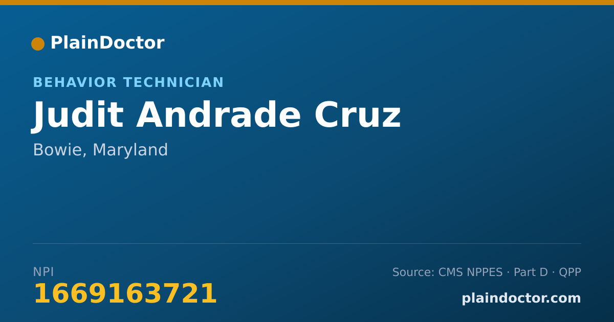 Shareable card for Judit Andrade Cruz - Behavior Technician, Bowie, MD