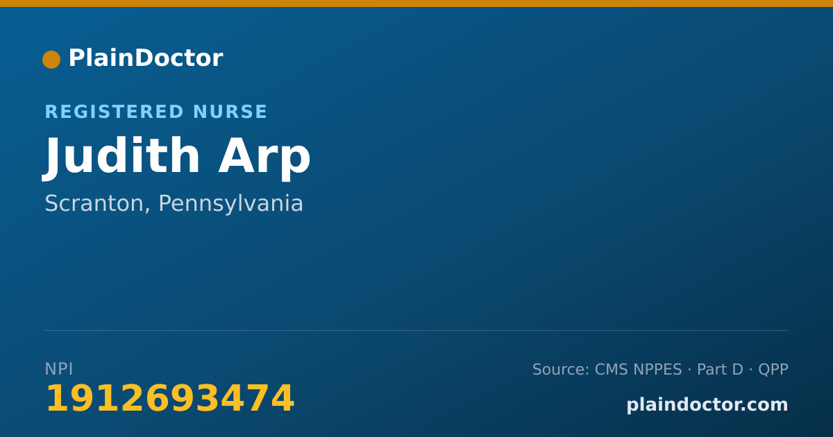 Shareable card for Judith Arp - Registered Nurse, Scranton, PA