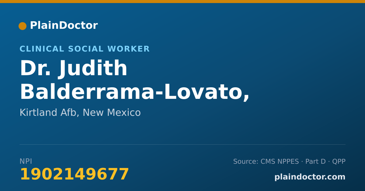 Shareable card for Judith Balderrama-Lovato, LCSW - Clinical Social Worker, Kirtland Afb, NM