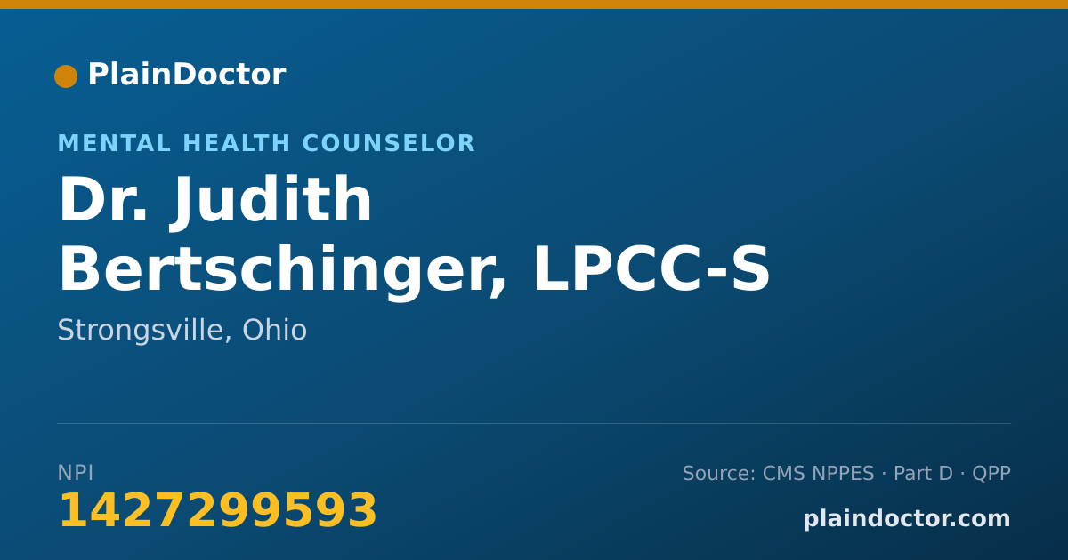 Shareable card for Judith Bertschinger, LPCC-S - Mental Health Counselor, Strongsville, OH