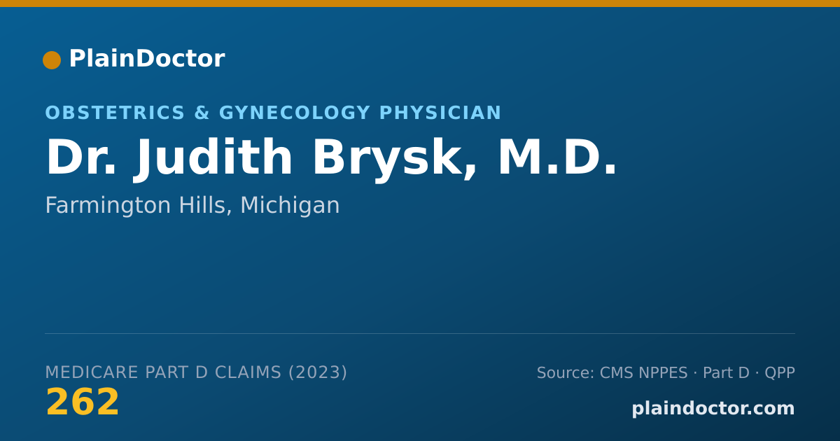 Shareable card for Judith Brysk, M.D. - Obstetrics & Gynecology Physician, Farmington Hills, MI