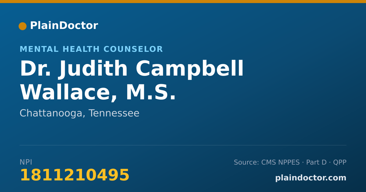 Shareable card for Judith Campbell Wallace, M.S. - Mental Health Counselor, Chattanooga, TN