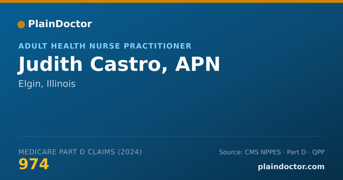 Shareable card for Judith Castro, APN - Adult Health Nurse Practitioner, Elgin, IL