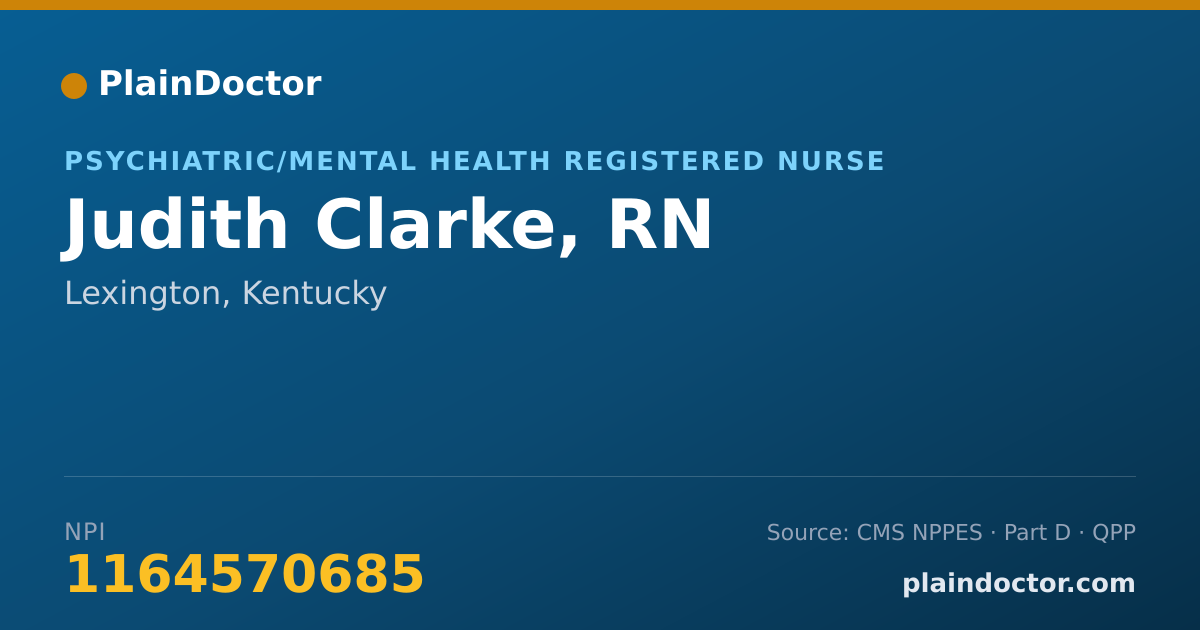Shareable card for Judith Clarke, RN - Psychiatric/Mental Health Registered Nurse, Lexington, KY