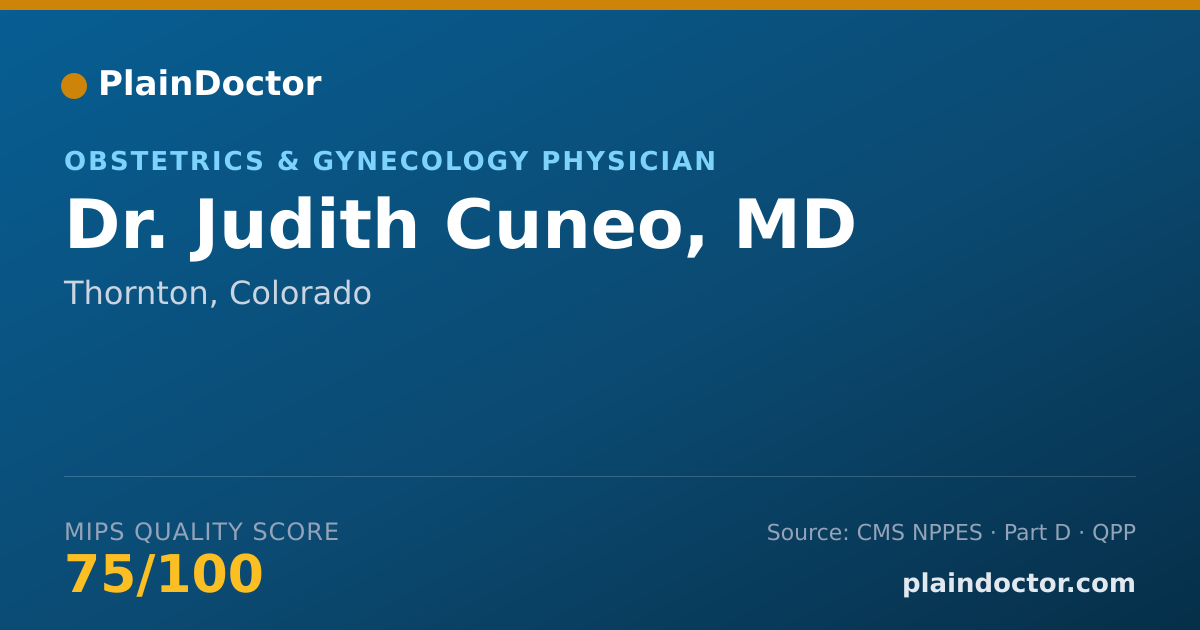 Shareable card for Judith Cuneo, MD - Obstetrics & Gynecology Physician, Thornton, CO