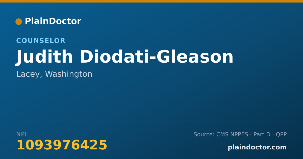 Shareable card for Judith Diodati-Gleason - Counselor, Lacey, WA