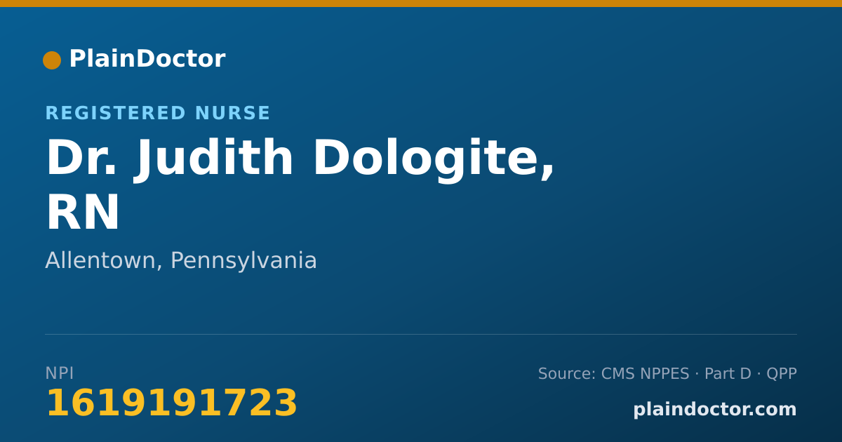 Shareable card for Judith Dologite, RN - Registered Nurse, Allentown, PA