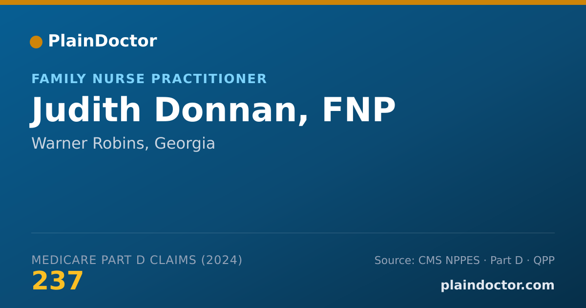 Shareable card for Judith Donnan, FNP - Family Nurse Practitioner, Warner Robins, GA