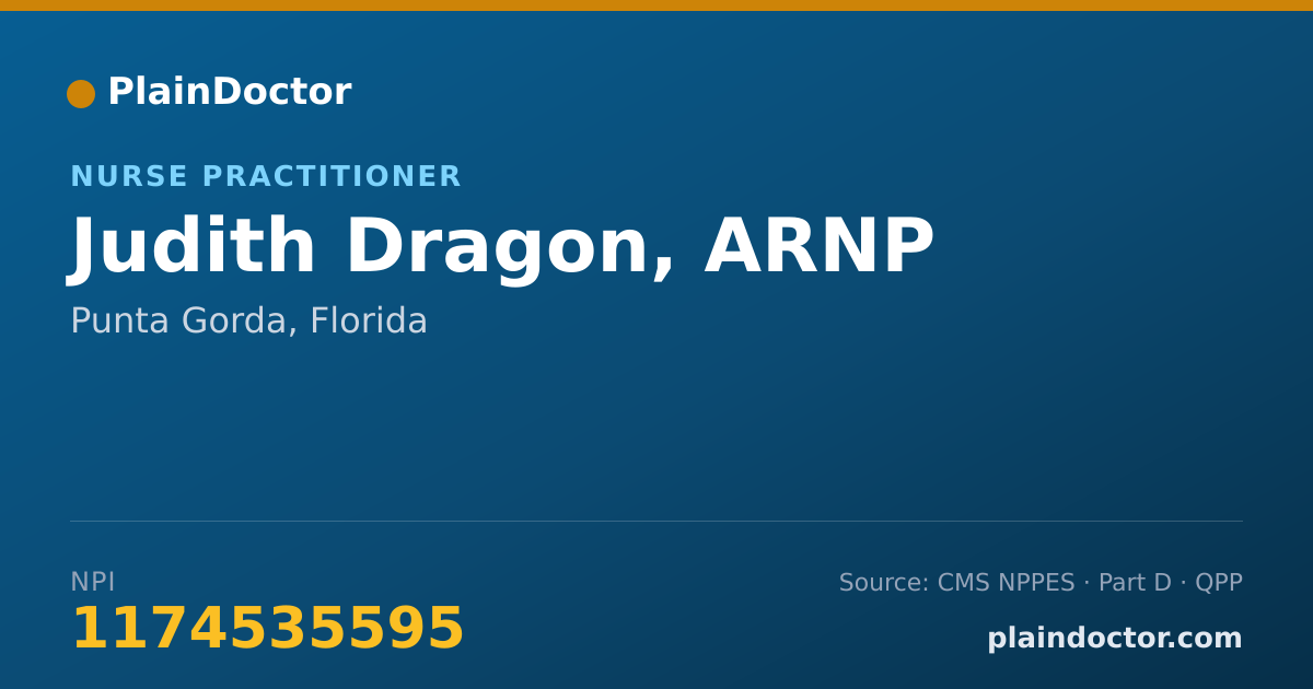 Shareable card for Judith Dragon, ARNP - Nurse Practitioner, Punta Gorda, FL