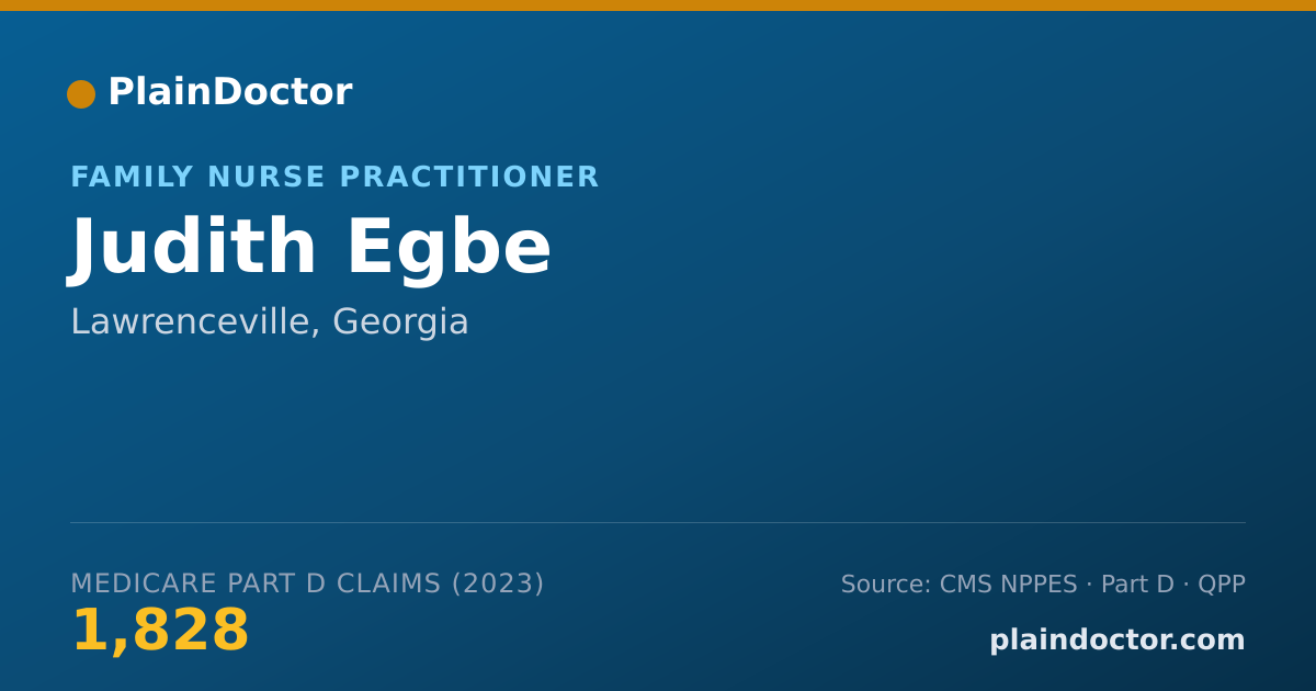 Shareable card for Judith Egbe - Family Nurse Practitioner, Lawrenceville, GA