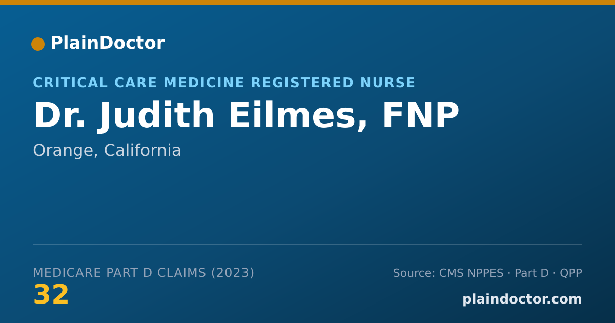 Shareable card for Judith Eilmes, FNP - Critical Care Medicine Registered Nurse, Orange, CA