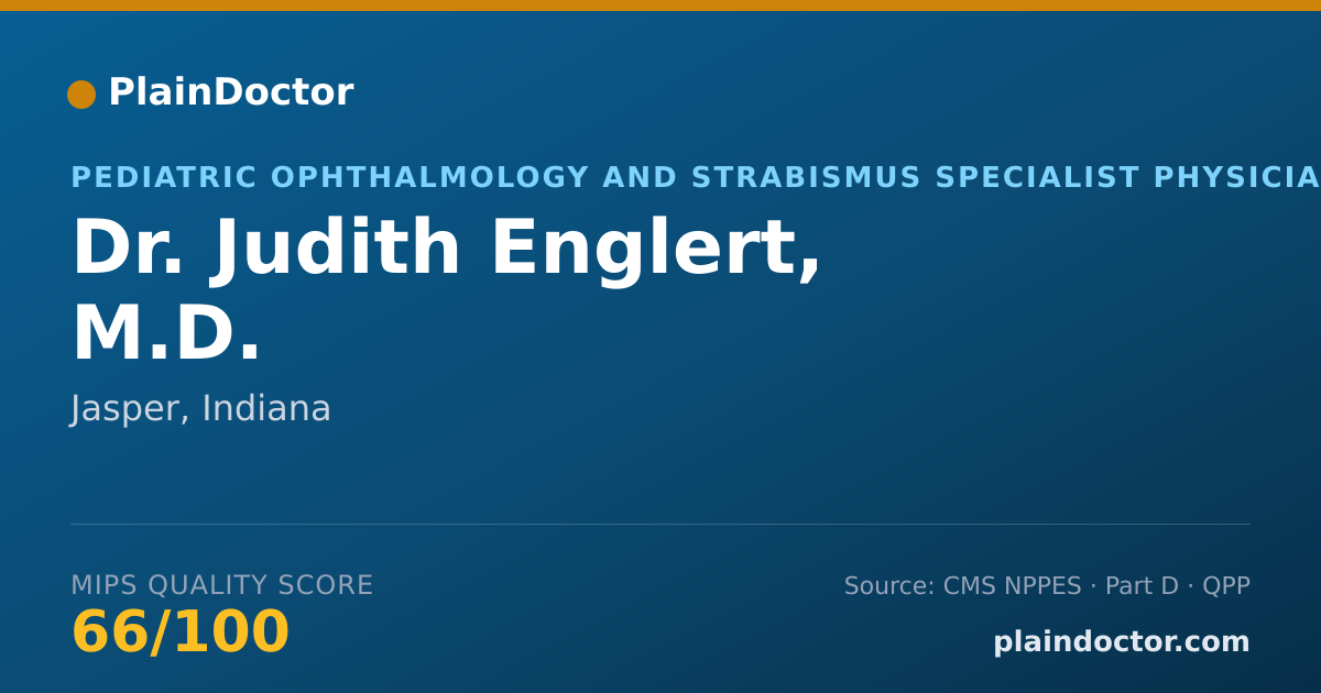 Shareable card for Judith Englert, M.D. - Pediatric Ophthalmology and Strabismus Specialist Physician, Jasper, IN