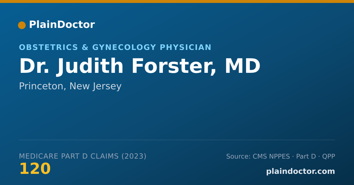 Shareable card for Judith Forster, MD - Obstetrics & Gynecology Physician, Princeton, NJ