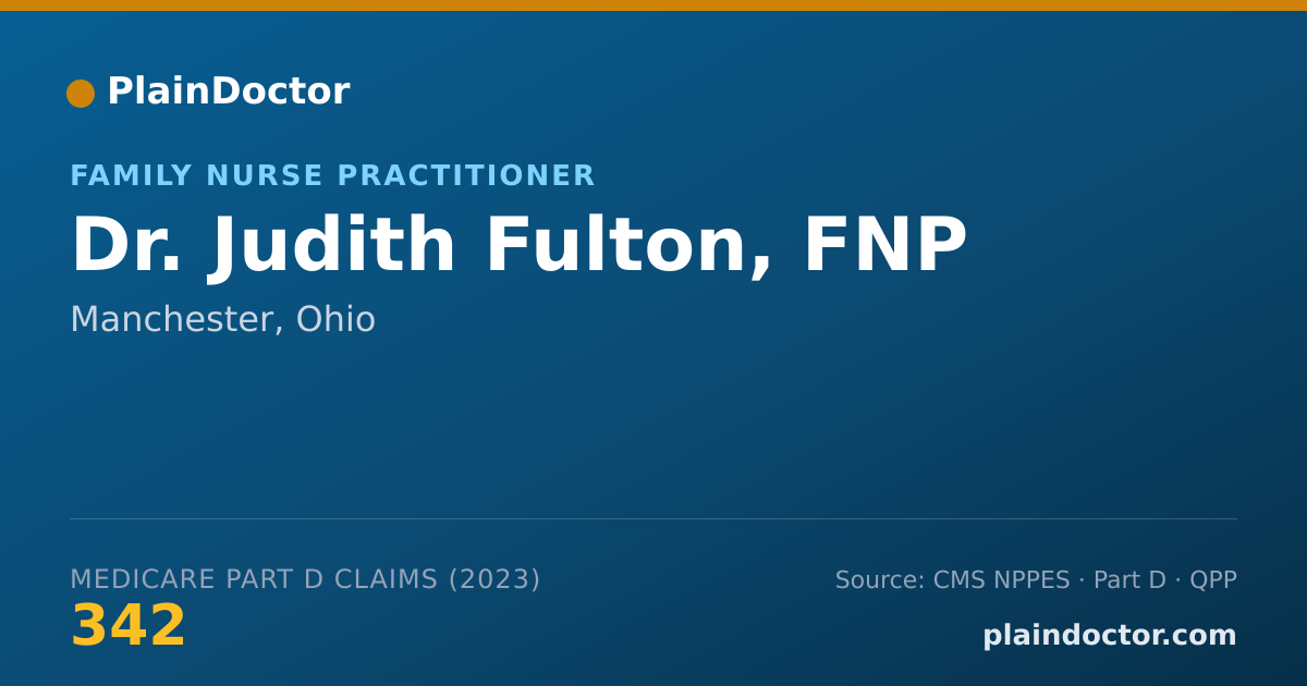 Shareable card for Judith Fulton, FNP - Family Nurse Practitioner, Manchester, OH