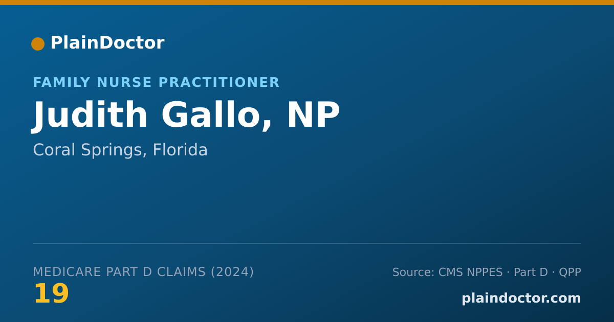 Shareable card for Judith Gallo, NP - Nurse Practitioner, Coral Springs, FL