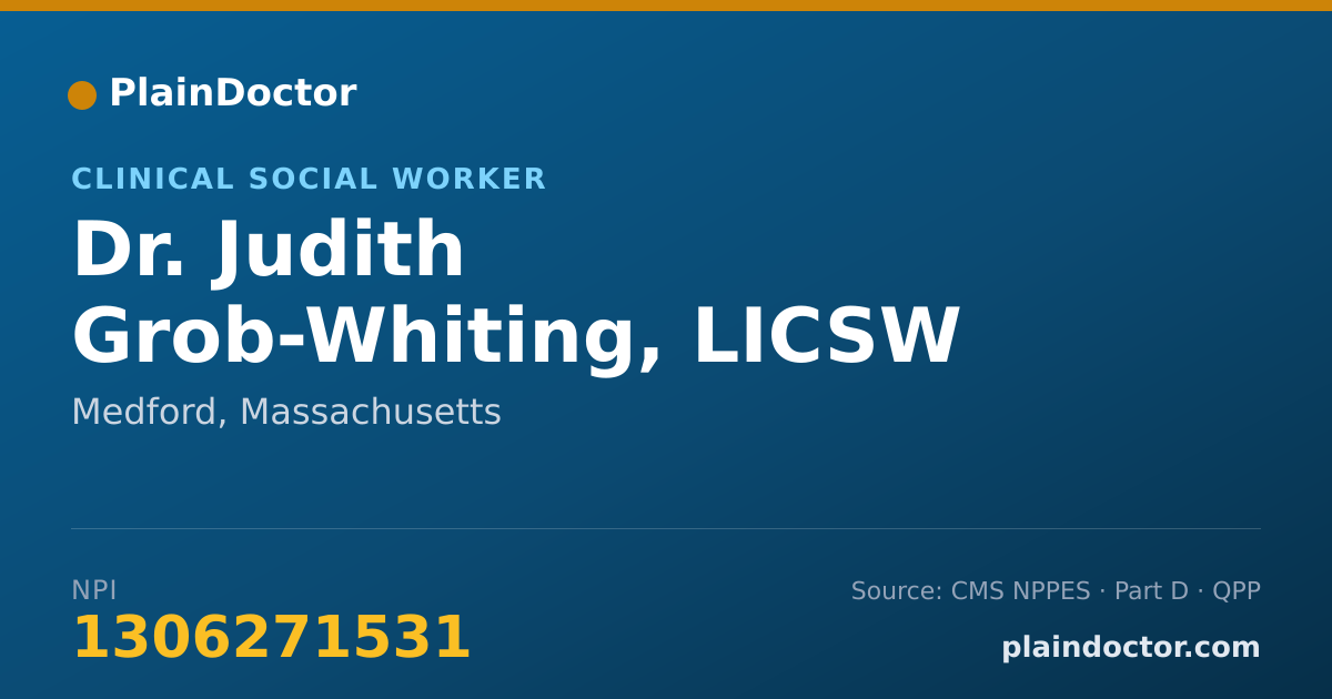 Shareable card for Judith Grob-Whiting, LICSW - Clinical Social Worker, Medford, MA