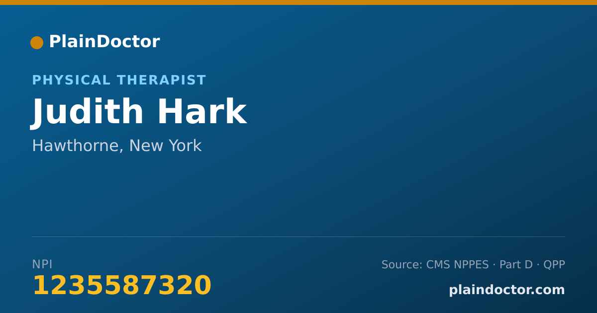 Shareable card for Judith Hark - Physical Therapist, Hawthorne, NY