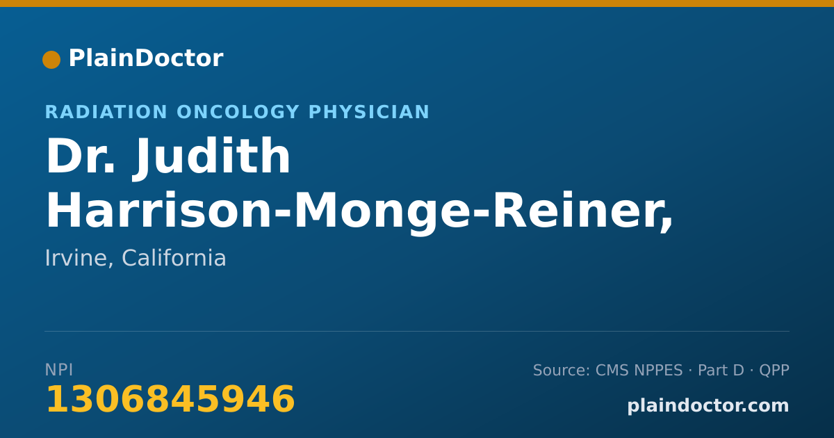 Shareable card for Judith Harrison-Monge-Reiner, M.D. - Radiation Oncology Physician, Irvine, CA