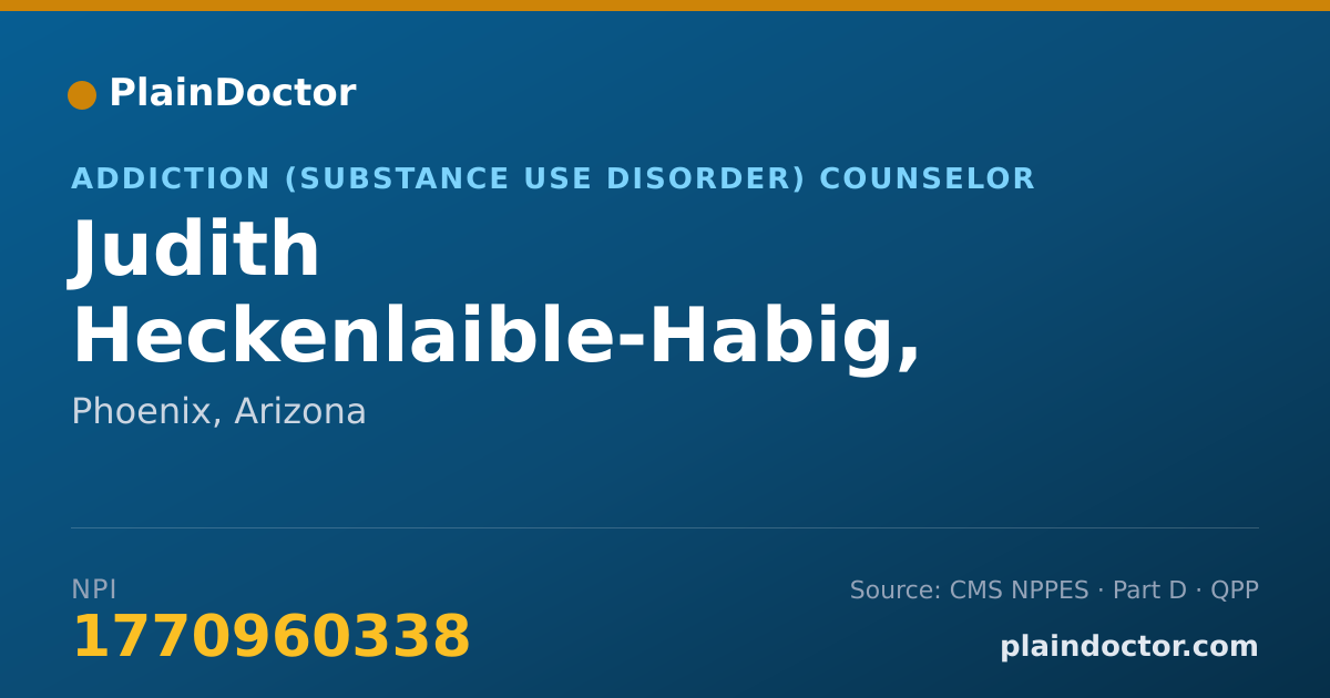 Shareable card for Judith Heckenlaible-Habig, LAC, LASAC - Addiction (Substance Use Disorder) Counselor, Phoenix, AZ
