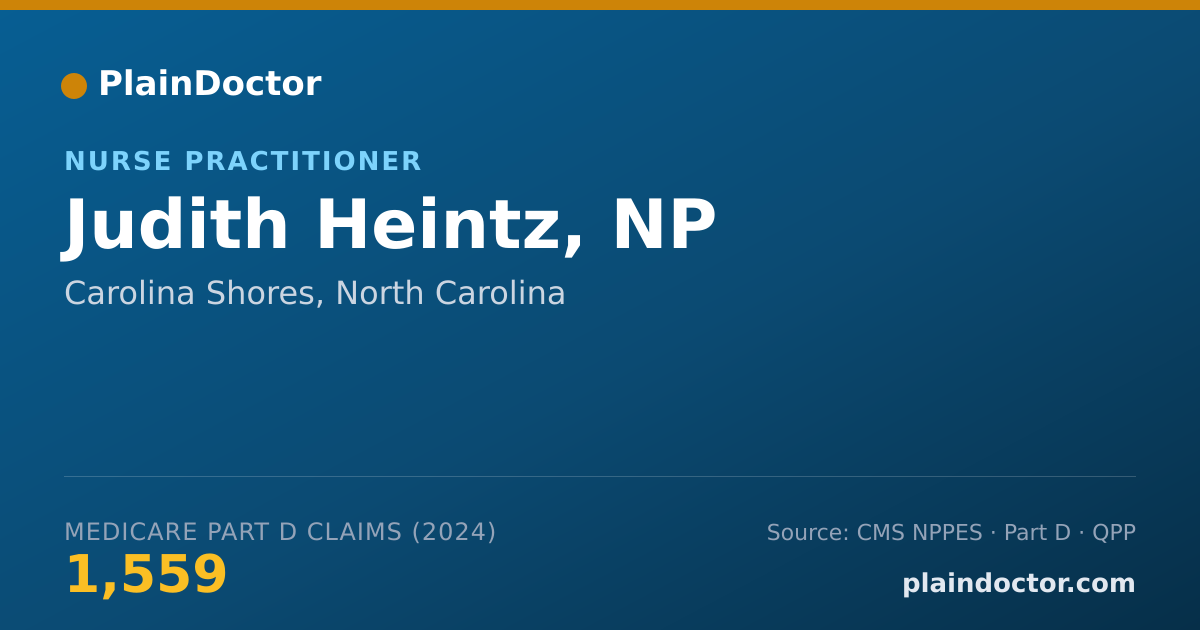 Shareable card for Judith Heintz, NP - Nurse Practitioner, Carolina Shores, NC