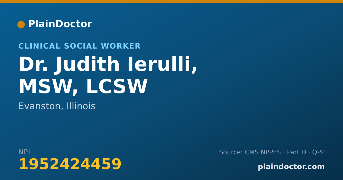 Shareable card for Judith Ierulli, MSW, LCSW - Clinical Social Worker, Evanston, IL