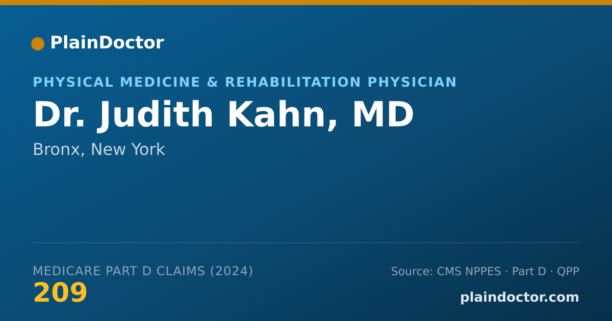 Shareable card for Judith Kahn, MD - Physical Medicine & Rehabilitation Physician, Bronx, NY