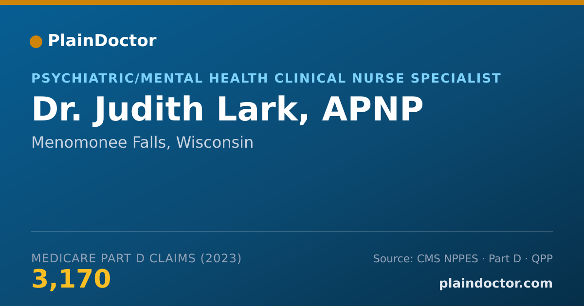 Shareable card for Judith Lark, APNP - Psychiatric/Mental Health Clinical Nurse Specialist, Menomonee Falls, WI