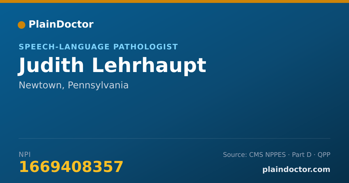 Shareable card for Judith Lehrhaupt - Speech-Language Pathologist, Newtown, PA
