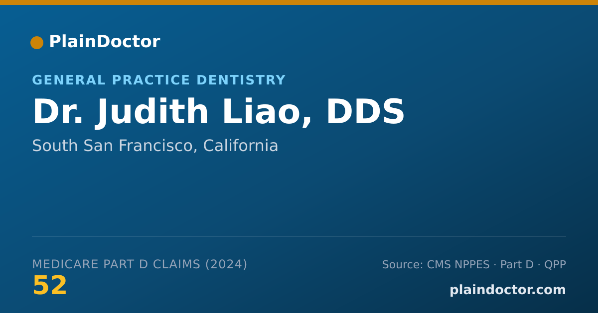 Shareable card for Judith Liao, DDS - General Practice Dentistry, South San Francisco, CA