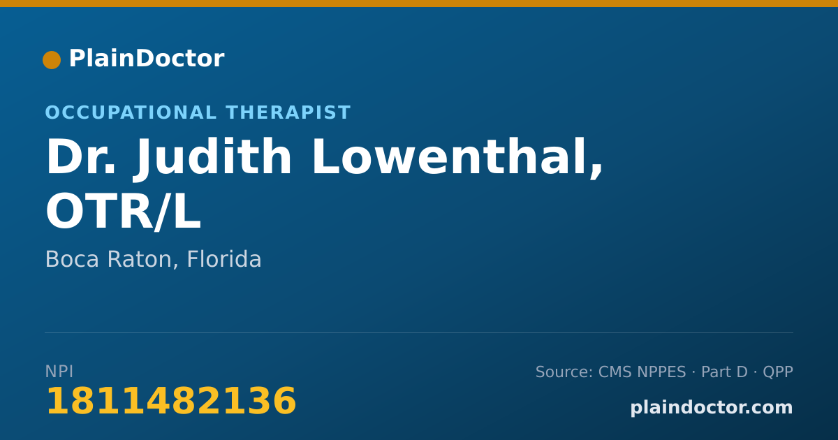 Shareable card for Judith Lowenthal, OTR/L - Occupational Therapist, Boca Raton, FL