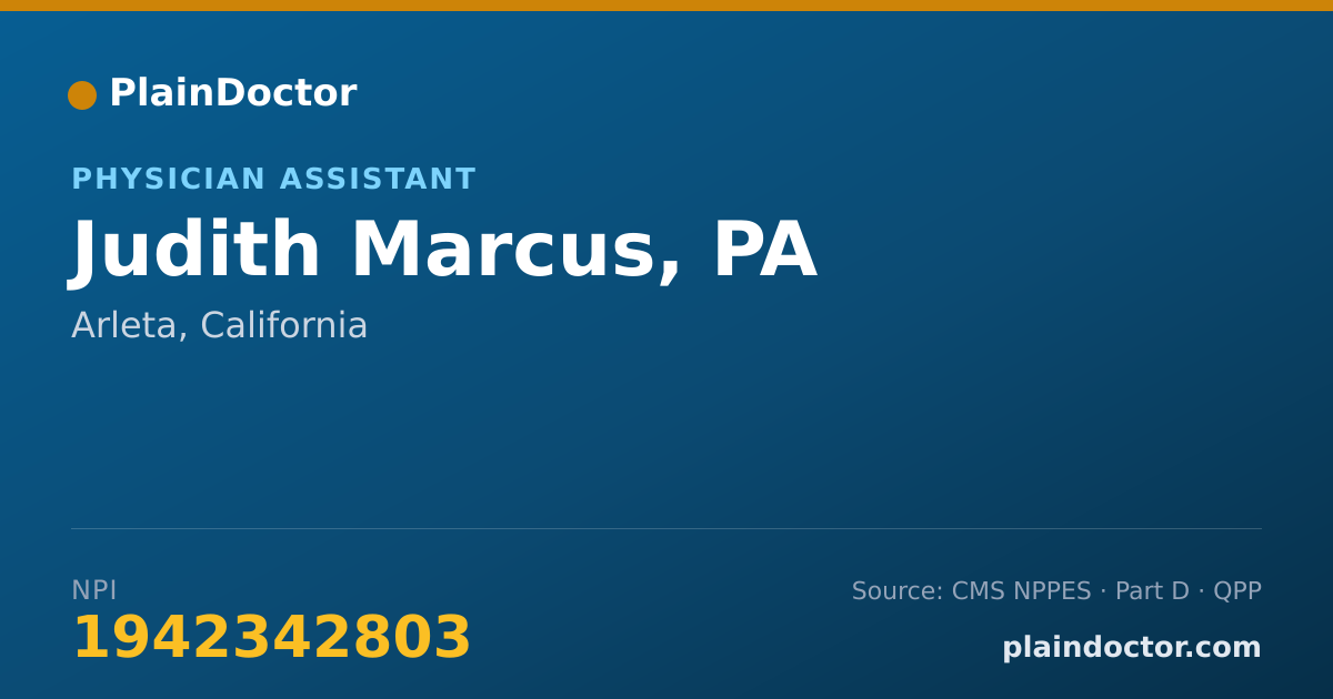 Shareable card for Judith Marcus, PA - Physician Assistant, Arleta, CA