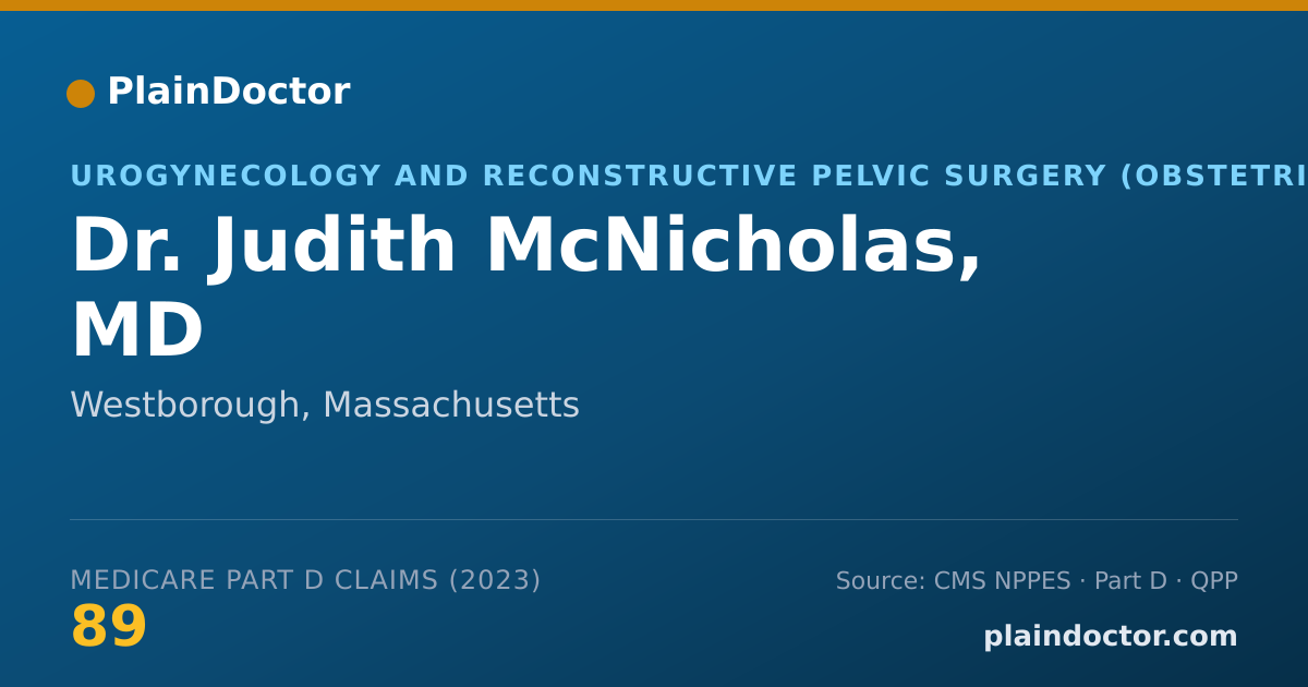 Shareable card for Judith McNicholas, MD - Urogynecology and Reconstructive Pelvic Surgery (Obstetrics & Gynecology) Physician, Westborough, MA