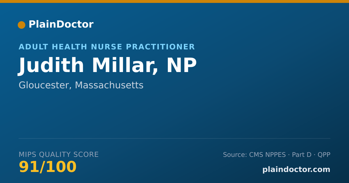 Shareable card for Judith Millar, NP - Adult Health Nurse Practitioner, Gloucester, MA