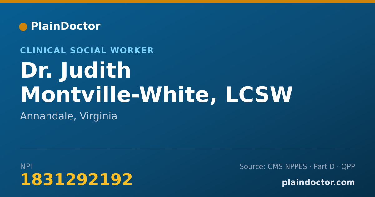 Shareable card for Judith Montville-White, LCSW - Clinical Social Worker, Annandale, VA