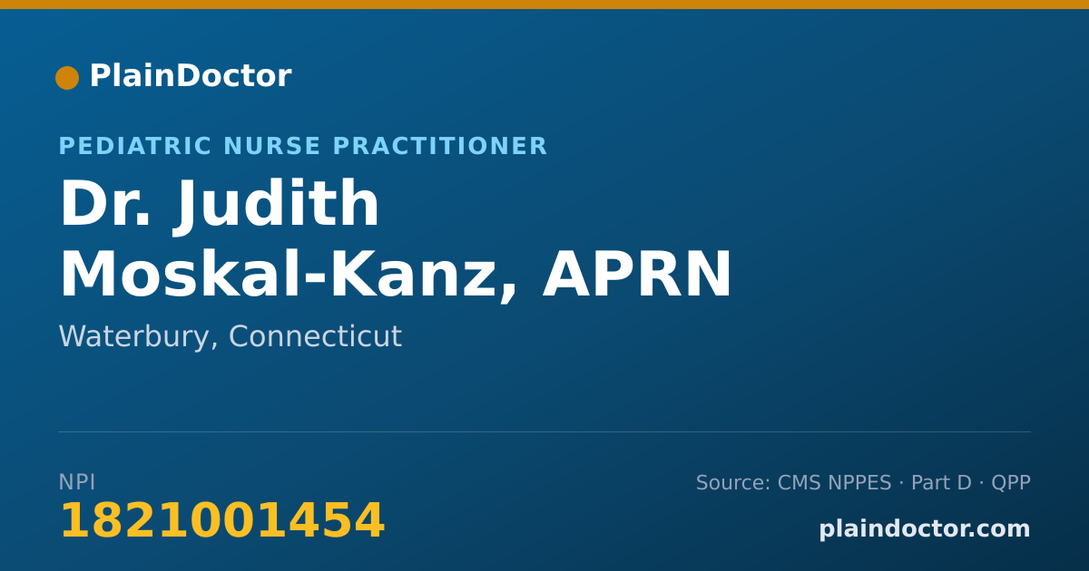 Shareable card for Judith Moskal-Kanz, APRN - Pediatric Nurse Practitioner, Waterbury, CT