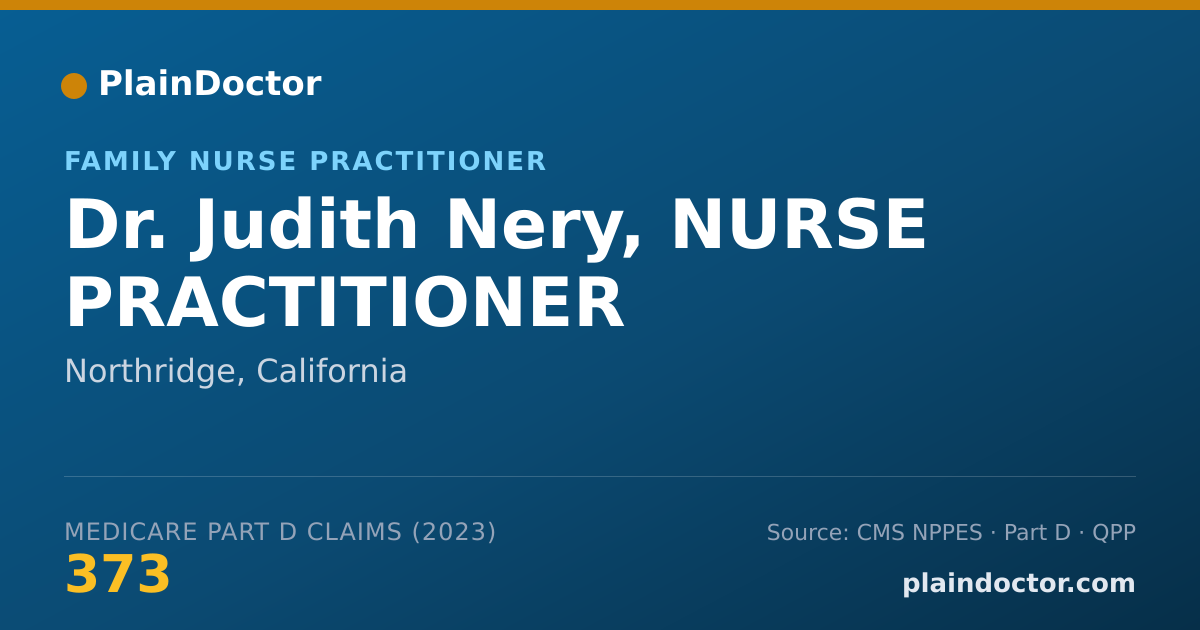 Shareable card for Judith Nery, NURSE PRACTITIONER - Family Nurse Practitioner, Northridge, CA