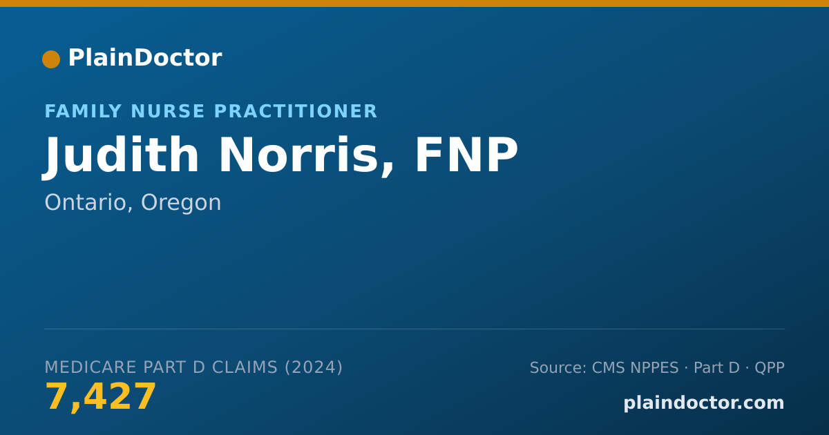 Shareable card for Judith Norris, FNP - Family Nurse Practitioner, Ontario, OR