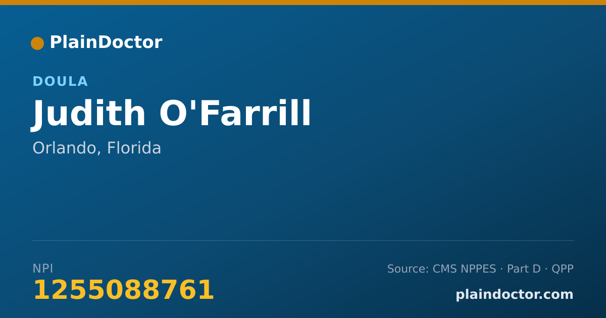 Shareable card for Judith O'Farrill - Doula, Orlando, FL
