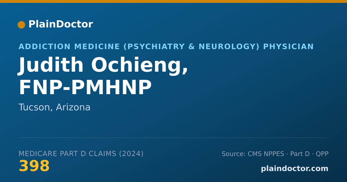 Shareable card for Judith Ochieng, FNP-PMHNP - Addiction Medicine (Psychiatry & Neurology) Physician, Tucson, AZ