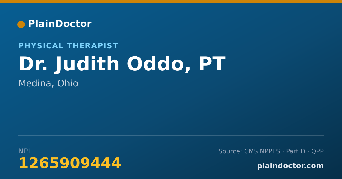 Shareable card for Judith Oddo, PT - Physical Therapist, Medina, OH