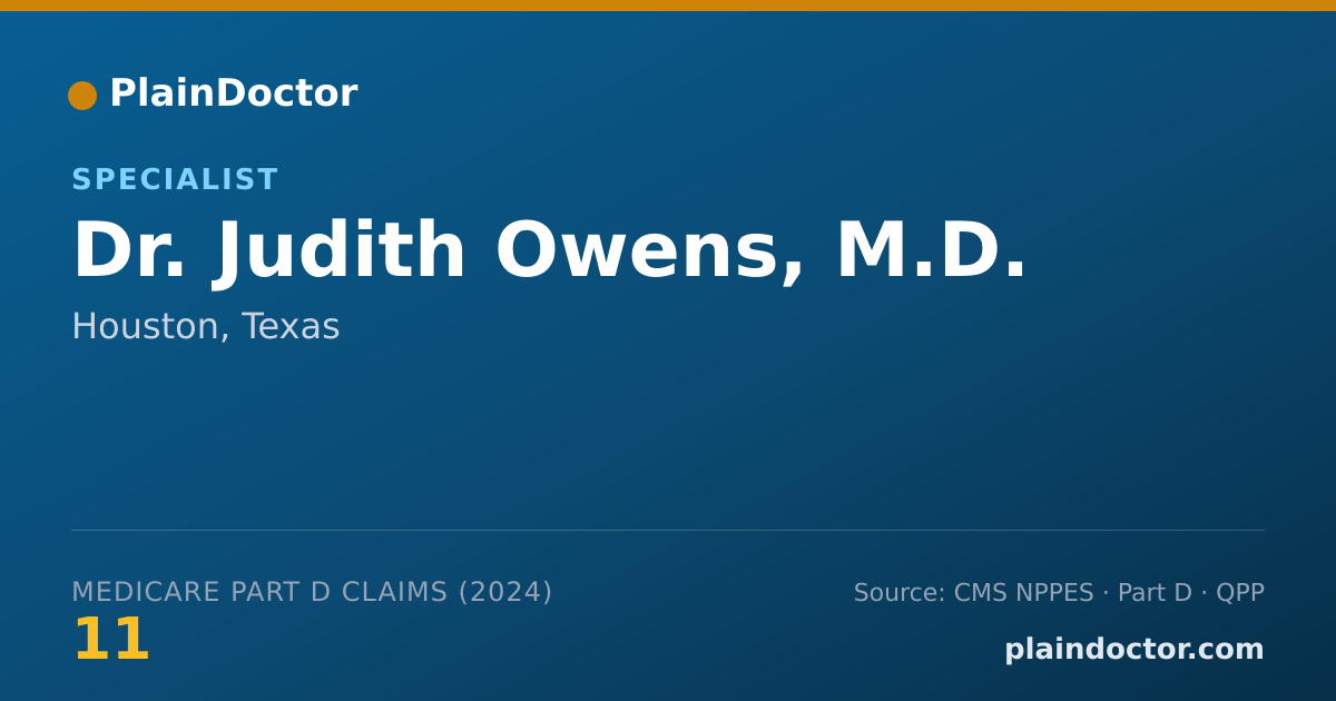 Shareable card for Judith Owens, M.D. - Specialist, Houston, TX