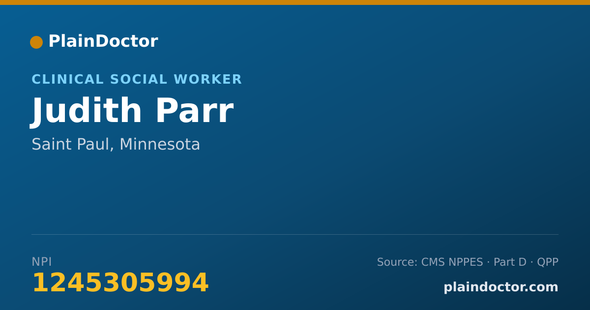 Shareable card for Judith Parr - Clinical Social Worker, Saint Paul, MN