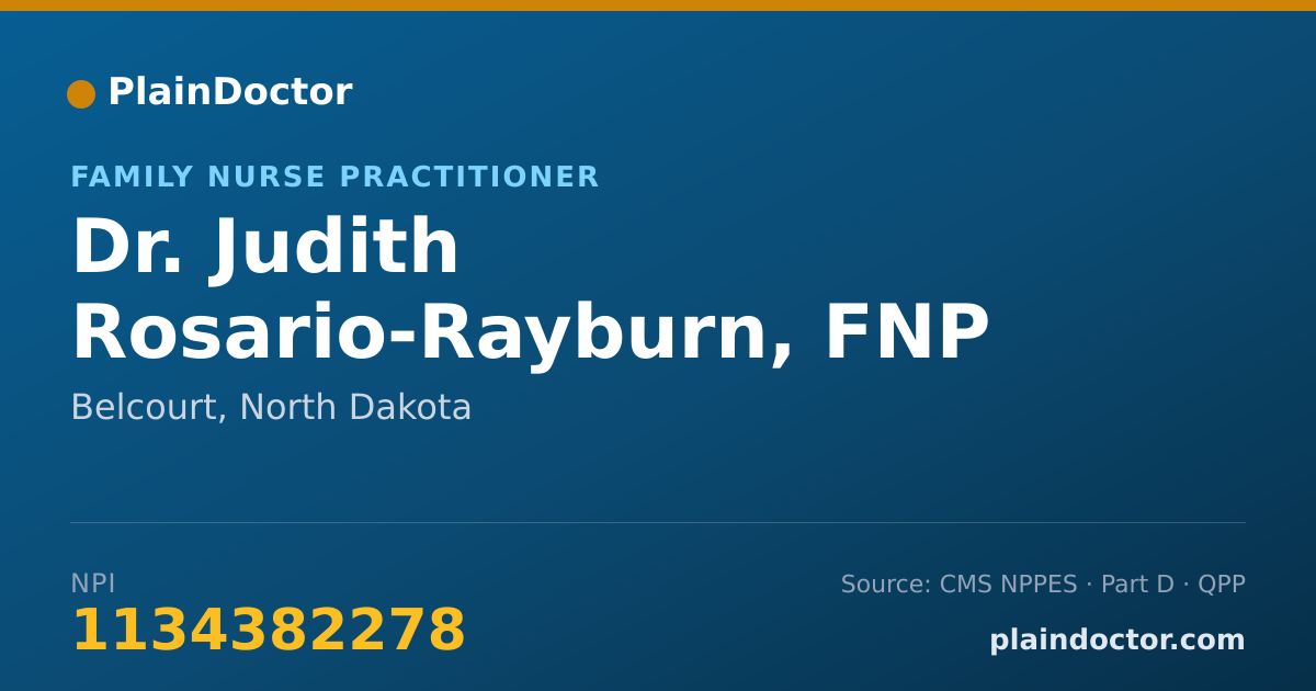Shareable card for Judith Rosario-Rayburn, FNP - Family Nurse Practitioner, Belcourt, ND