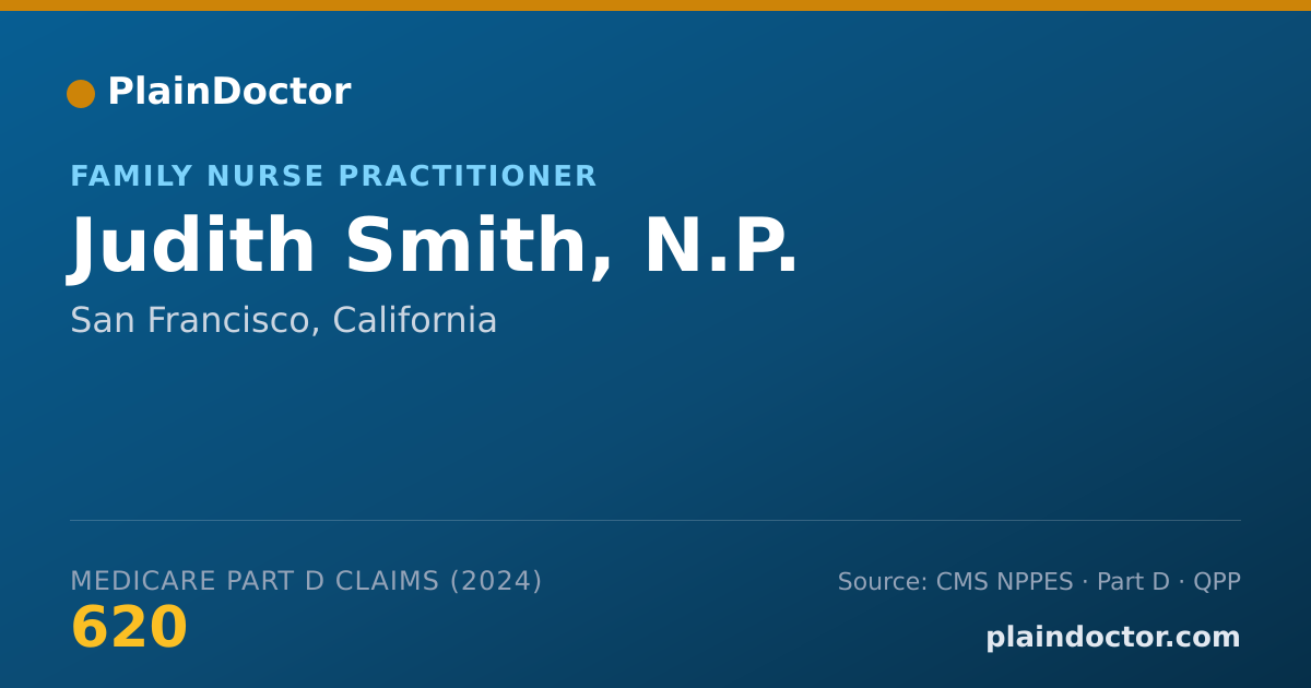 Shareable card for Judith Smith, N.P. - Family Nurse Practitioner, San Francisco, CA