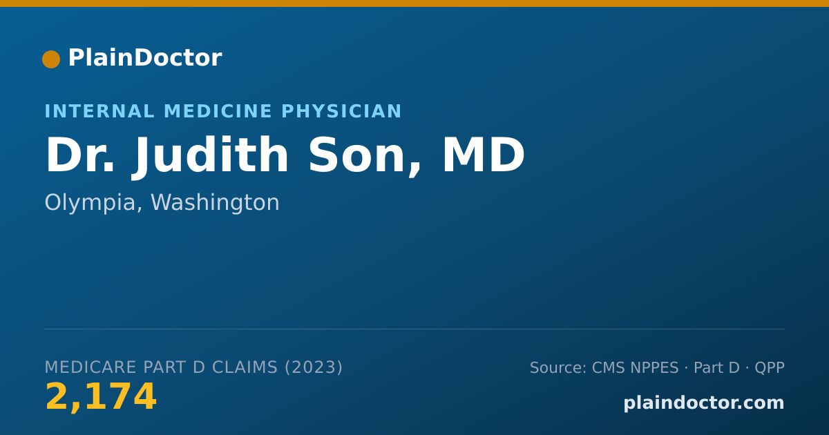 Shareable card for Judith Son, MD - Internal Medicine Physician, Olympia, WA