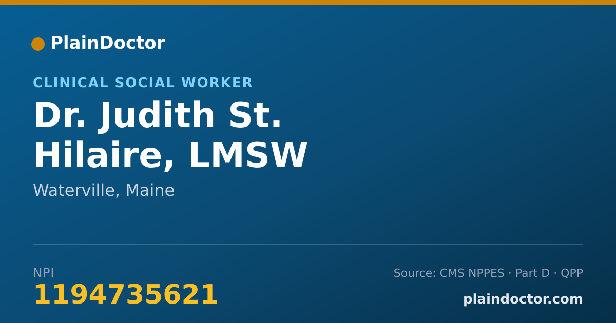 Shareable card for Judith St. Hilaire, LMSW - Clinical Social Worker, Waterville, ME