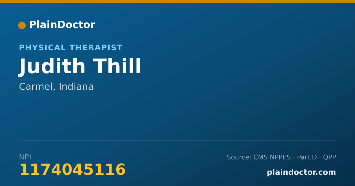 Shareable card for Judith Thill - Physical Therapist, Carmel, IN