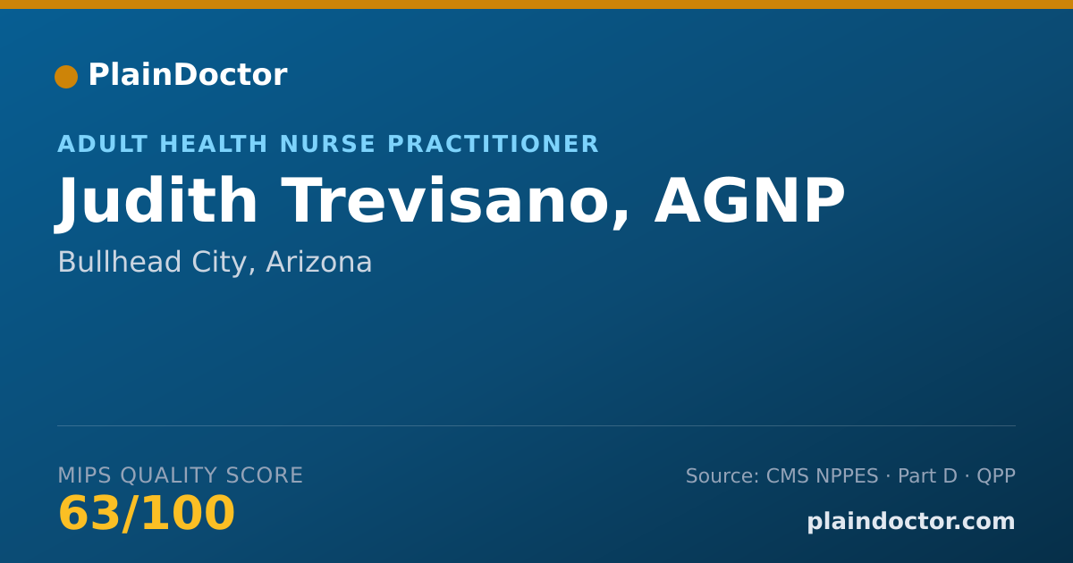 Shareable card for Judith Trevisano, AGNP - Adult Health Nurse Practitioner, Bullhead City, AZ